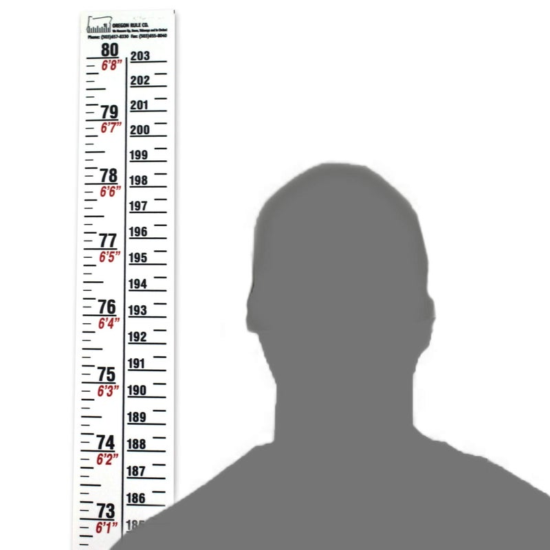 Oregon Rule Co. Height Rule â€“ Fractional/Metric â€“ 80 Inch/203 Centimeter Long â€“ White - Image 1